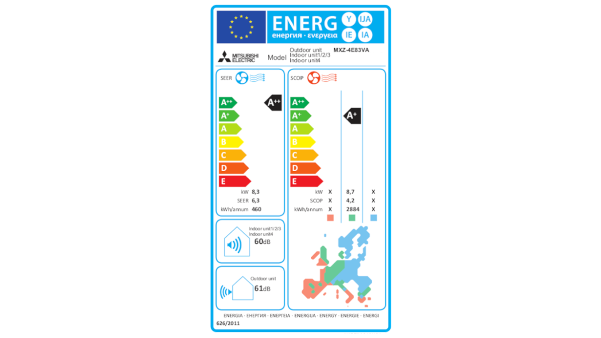 Mitsubish Electric multi klima uređaj, komplet MXZ 4F83VF MSZ AY25VGKP x4 MMU energetska