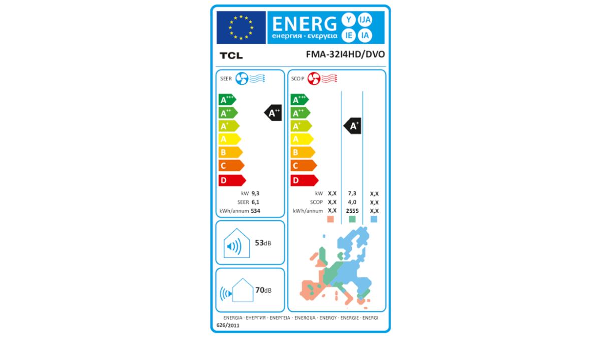 TCL multi klima uređaj, komplet FMA 32I4HD DVO FMA 09CHSD TPG11I + FMA 12CHSD TPG11I x2 energetska