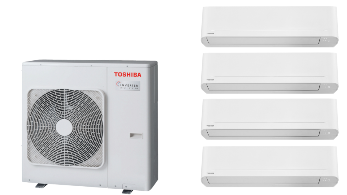 Toshiba multi klima uređaj, komplet RAS 4M27G3AVG E RAS B10E2KVG E x4 1