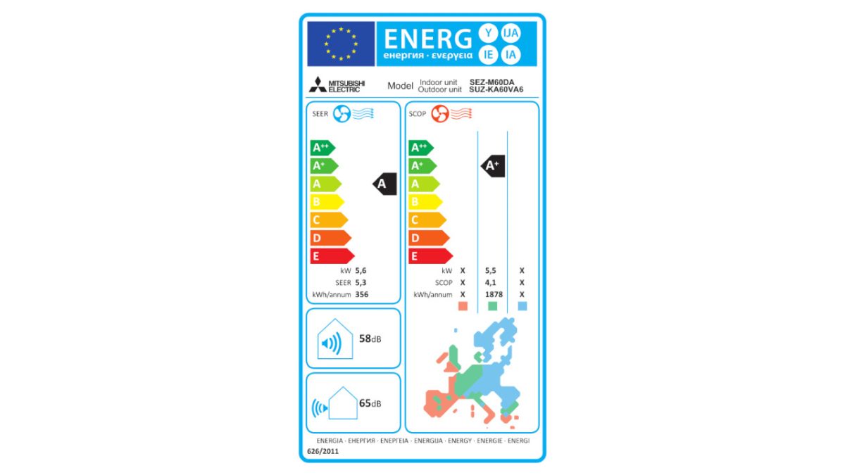 Mitsubishi Electric energetska naljepnica SEZ60