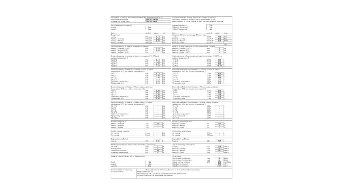 Mitsubishi Heavy Industries informacijski list ZSX60