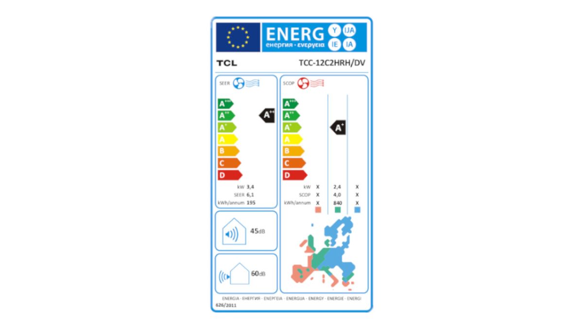 TCL energetska naljepnica Console12