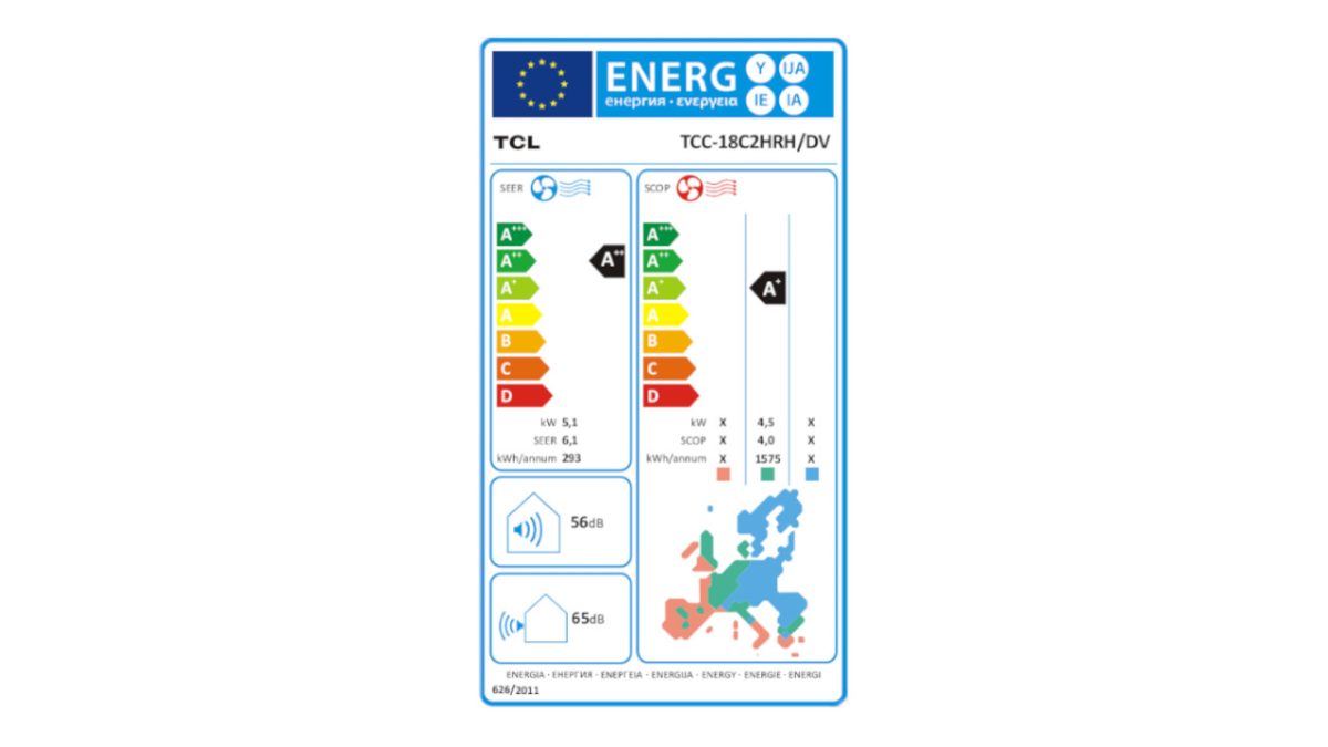 TCL energetska naljepnica Console18