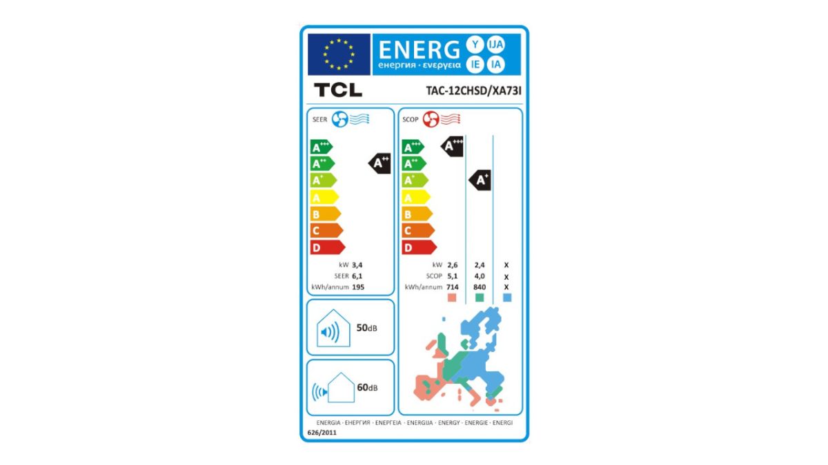 TCL energetska naljepnica Elite12