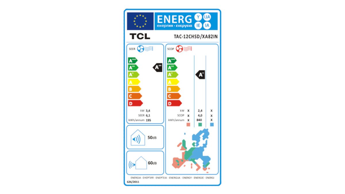 TCL energetska naljepnica Nordic12