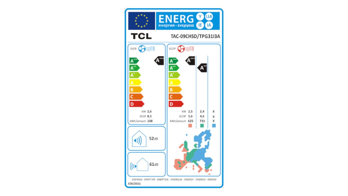 TCL energetska naljepnica TSmart09