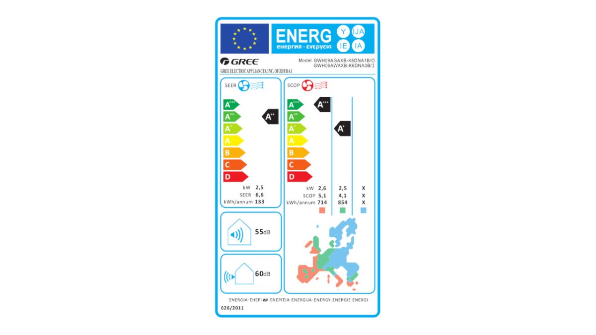 Gree energetska naljepnica CosmoEconomical09