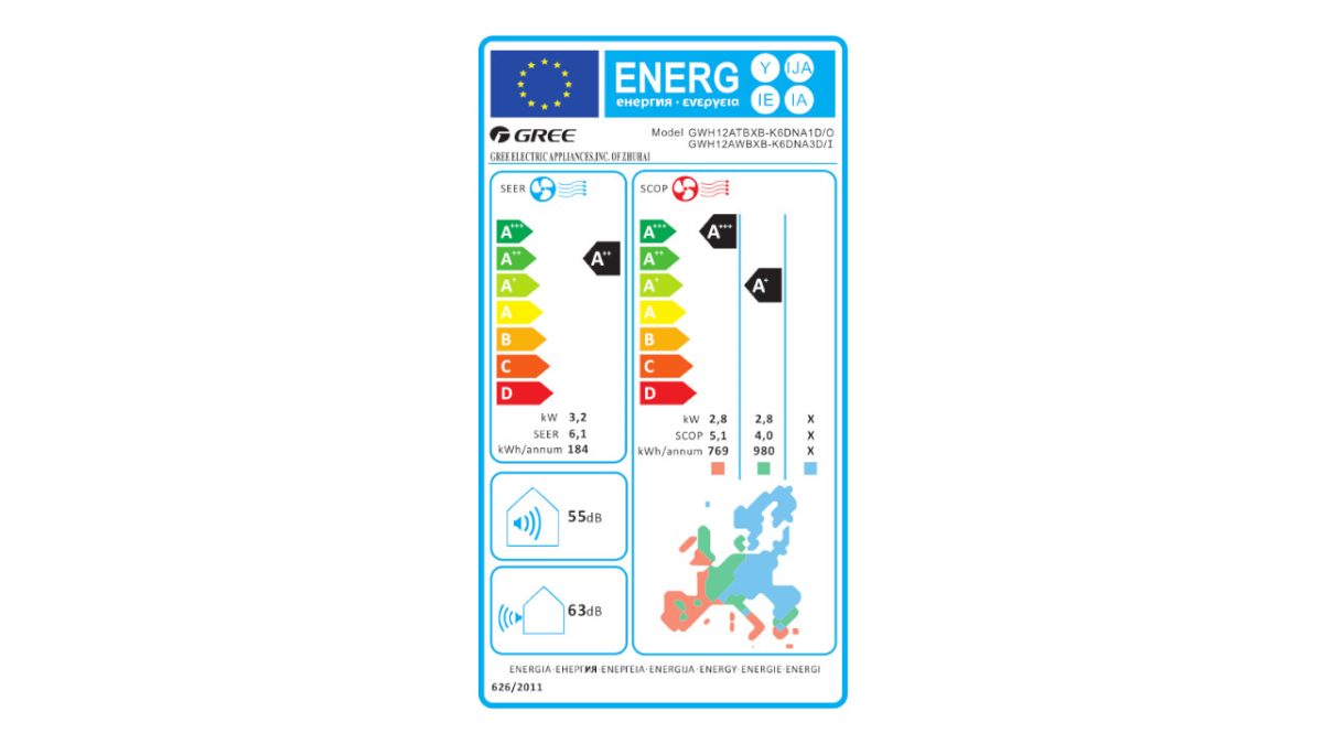 Gree energetska naljepnica CosmoEconomical12