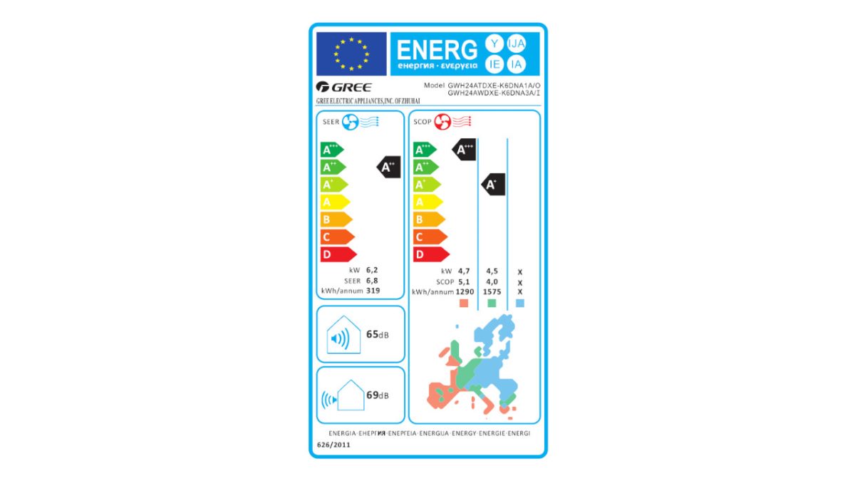 Gree energetska naljepnica CosmoEconomical24